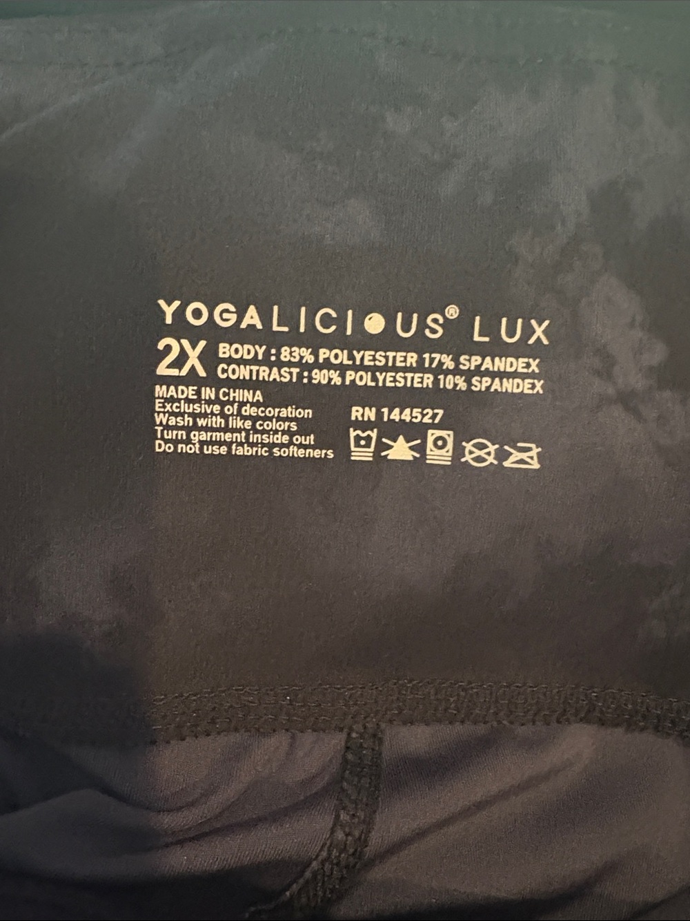 Yogalicious Lux Blue/Black Tye Dye Cropped Active Leggings - Picture 3 of 3